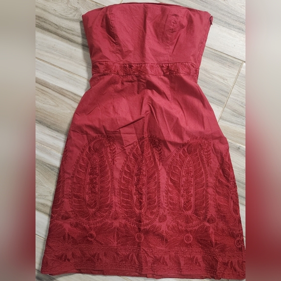 Ann Taylor Elegant Red Strapless Dress - Picture 1 of 10
